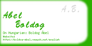 abel boldog business card